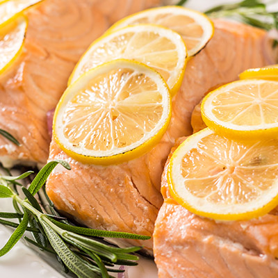 Baked Salmon with Lemon and Rosemary